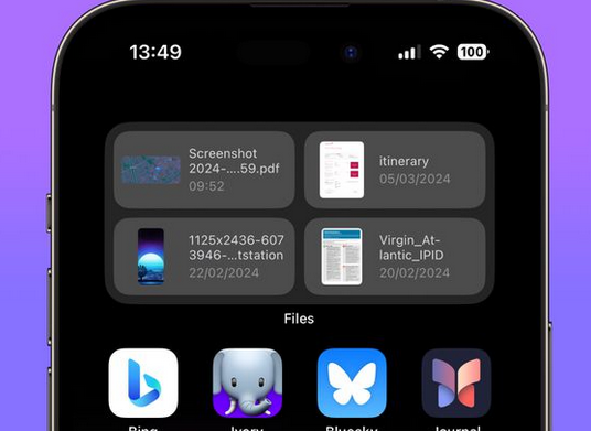 南城苹果屏幕维修分享iPhone主屏幕快速访问最近的文件 